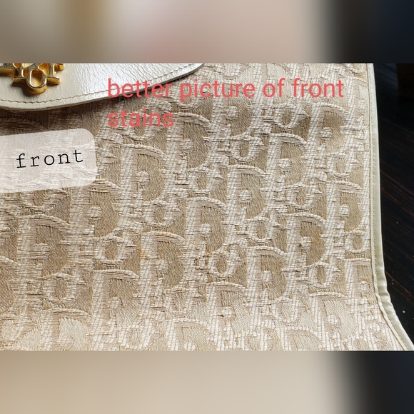 Authentic Vintage Christian Dior Canvas Clutch Bag Cream Rare - Picture 15 of 16